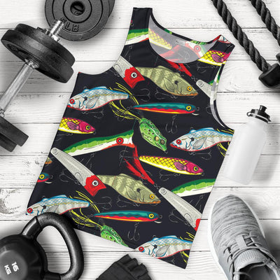 Fishing Bait Print Men Tank Top