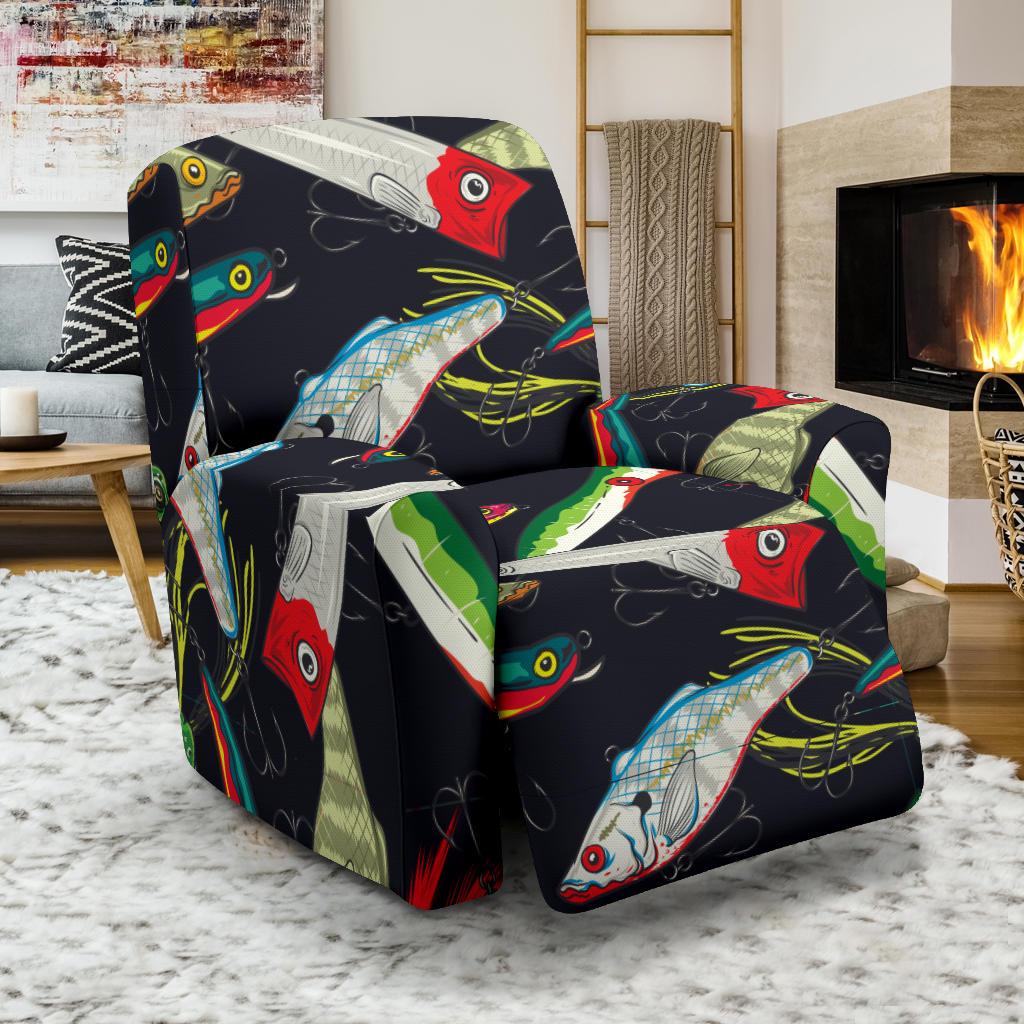 Fishing Bait Print Recliner Slipcover-JORJUNE.COM