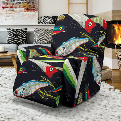 Fishing Bait Print Recliner Slipcover-JORJUNE.COM