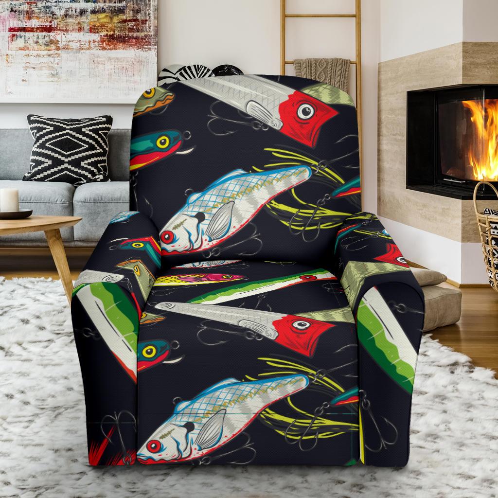 Fishing Bait Print Recliner Slipcover-JORJUNE.COM