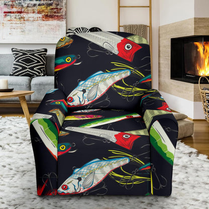 Fishing Bait Print Recliner Slipcover-JORJUNE.COM