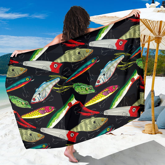 Fishing Bait Print Sarong Pareo Wrap