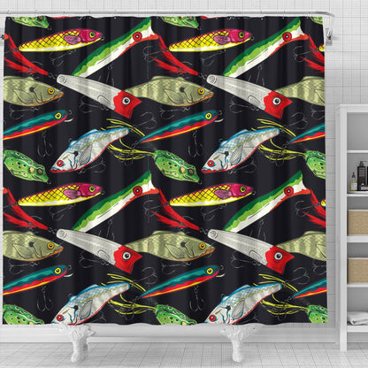 Fishing Bait Print Shower Curtain