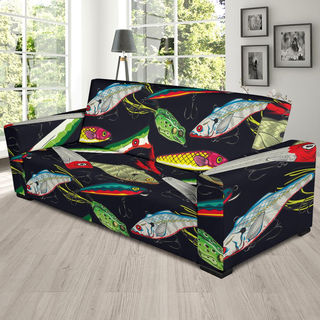 Fishing Bait Print Sofa Slipcover-JORJUNE.COM