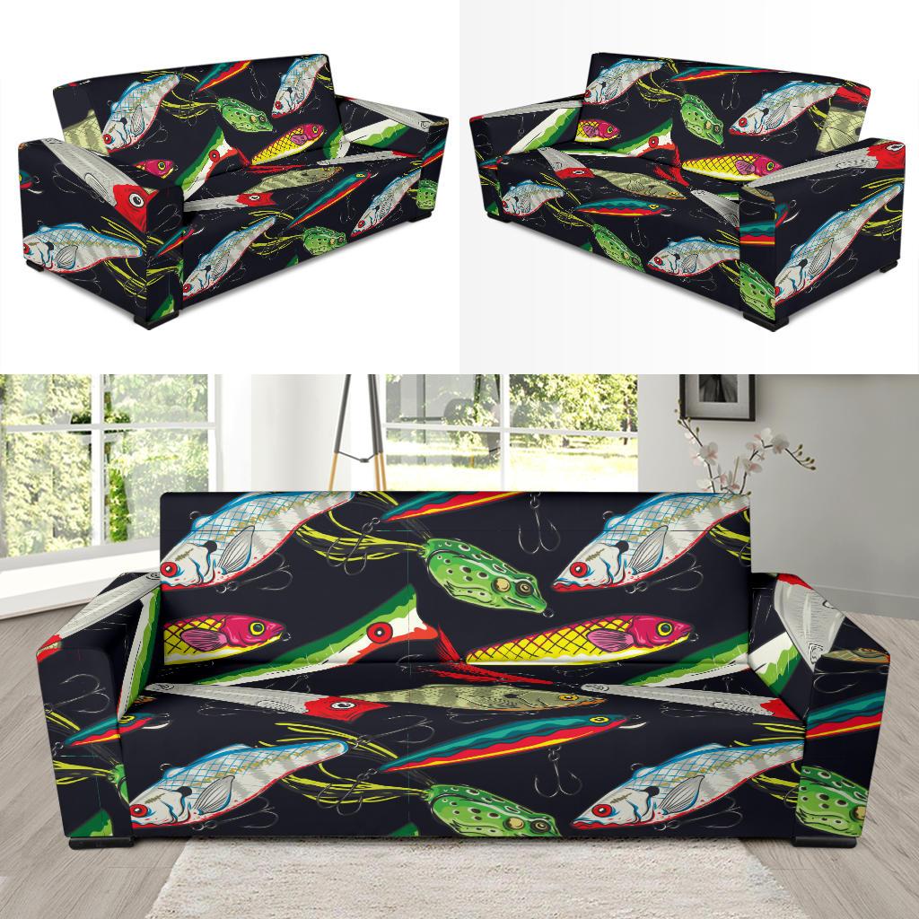 Fishing Bait Print Sofa Slipcover-JORJUNE.COM