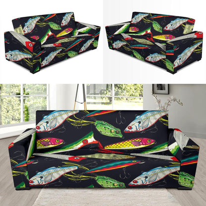 Fishing Bait Print Sofa Slipcover-JORJUNE.COM