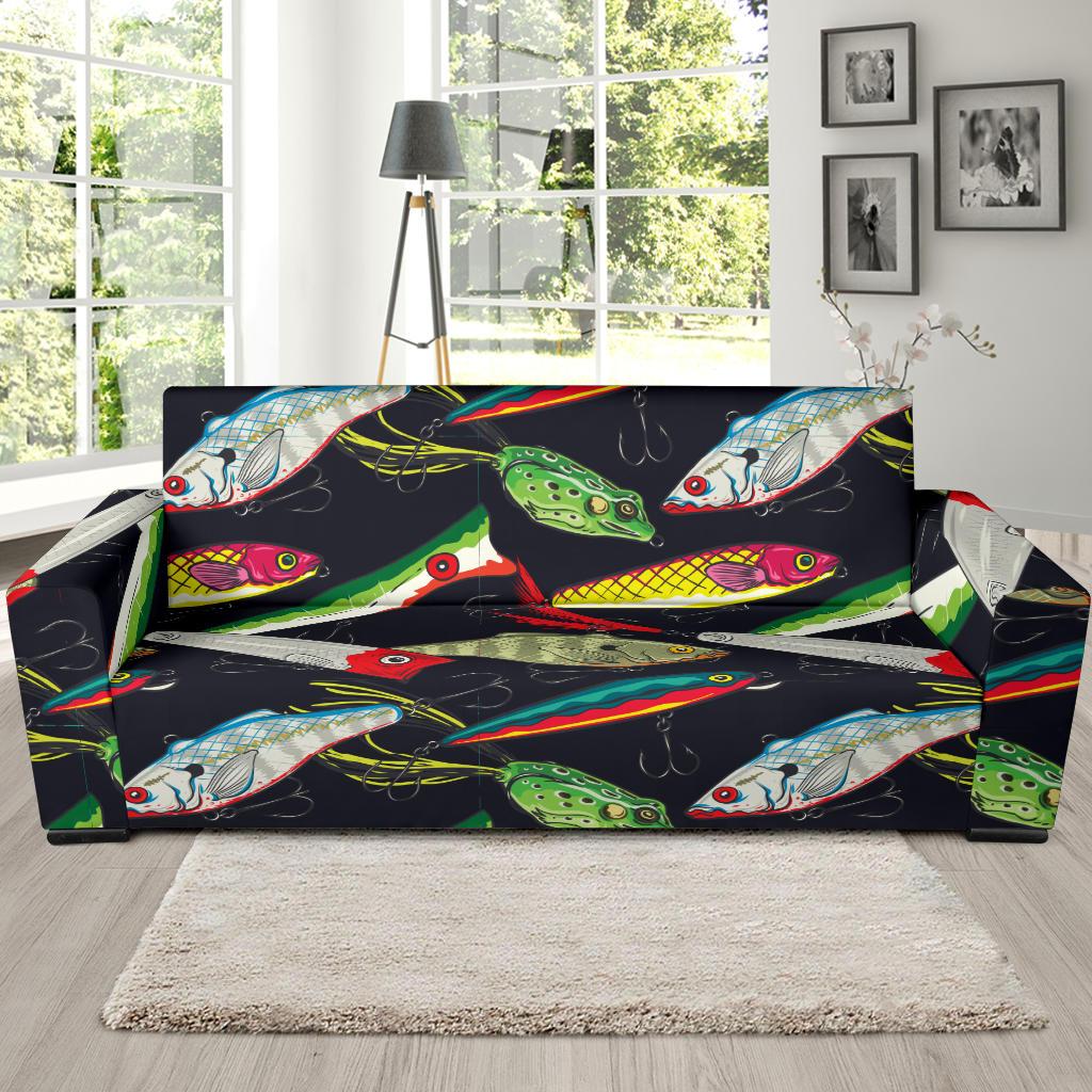 Fishing Bait Print Sofa Slipcover-JORJUNE.COM