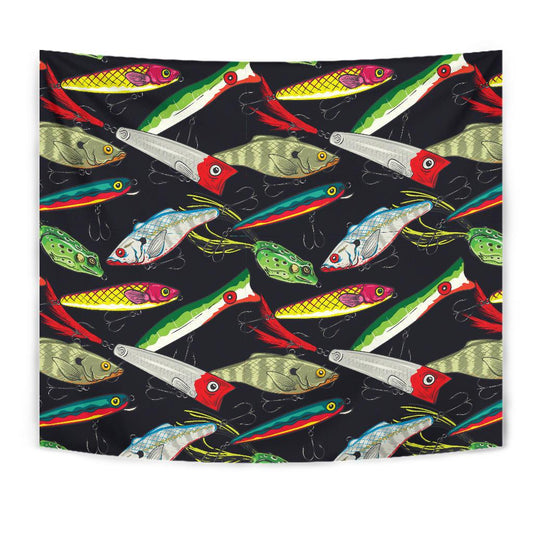 Fishing Bait Print Tapestry