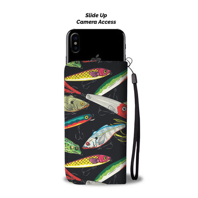 Fishing Bait Print Wallet Phone Case