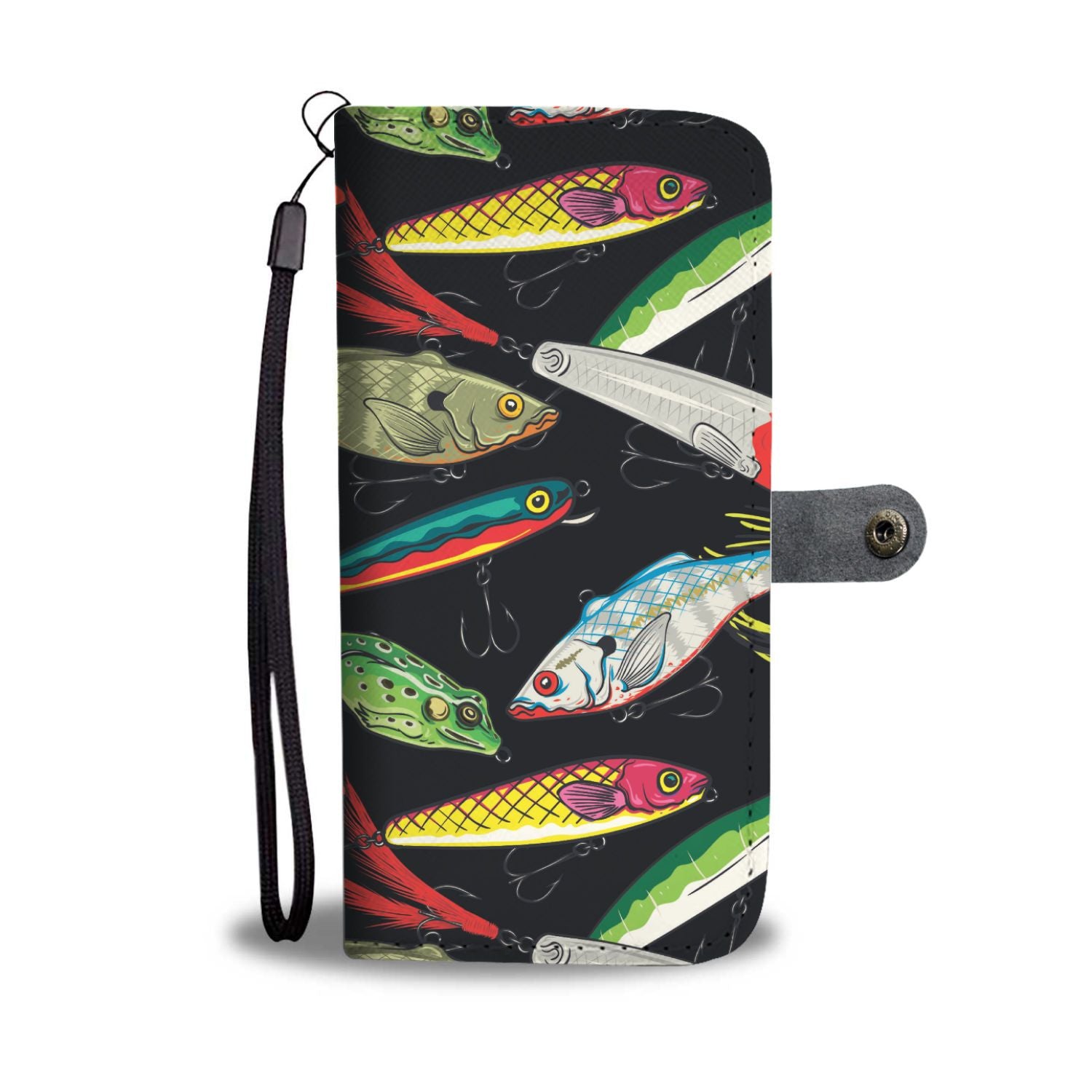 Fishing Bait Print Wallet Phone Case