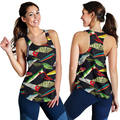 Fishing Bait Print Women Racerback Tank Top