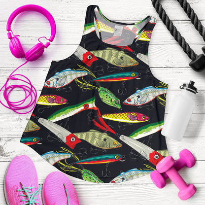 Fishing Bait Print Women Racerback Tank Top