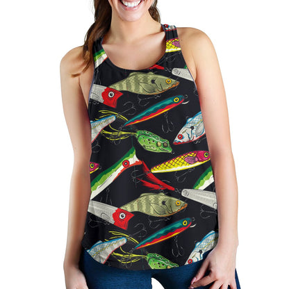 Fishing Bait Print Women Racerback Tank Top