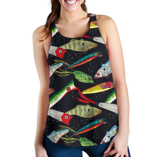 Fishing Bait Print Women Racerback Tank Top