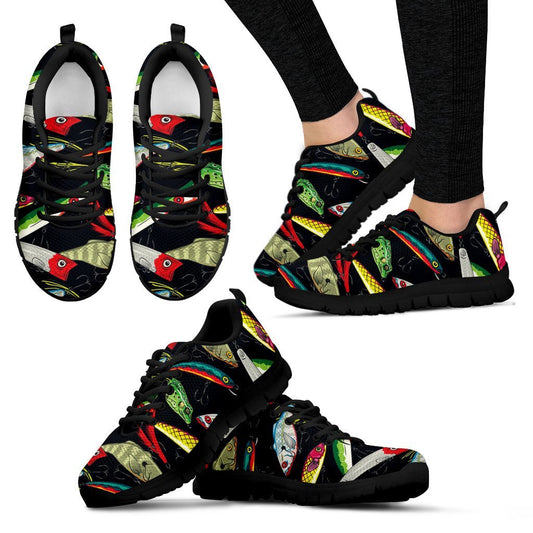Fishing Bait Print Women Sneakers