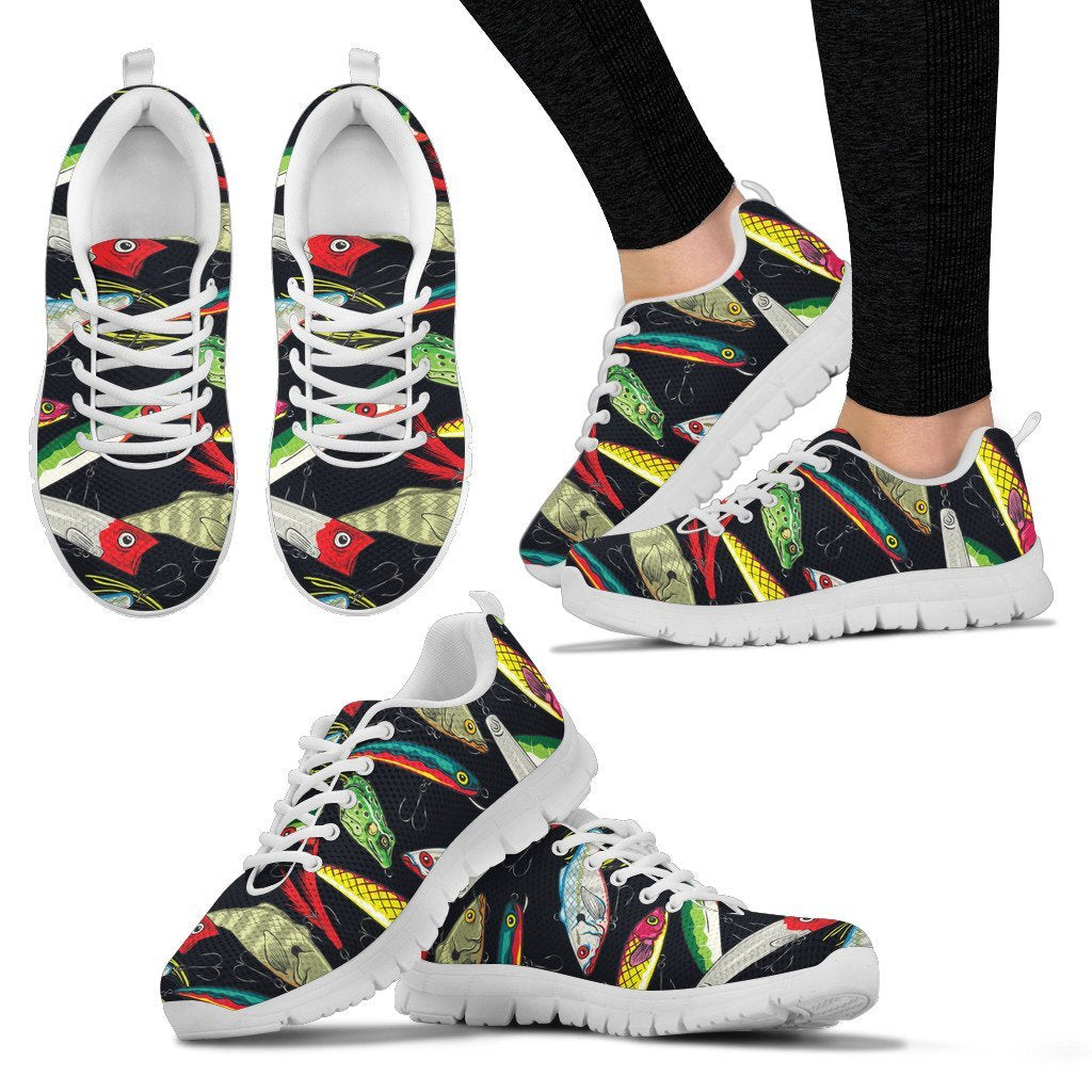 Fishing Bait Print Women Sneakers