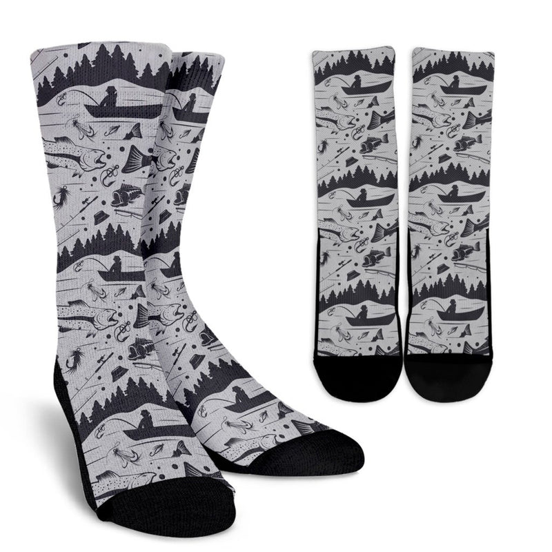 Fishing pattern Crew Socks