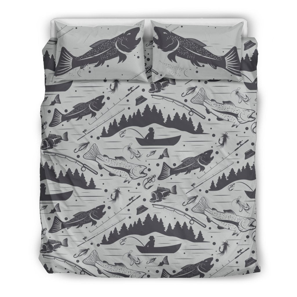 Fishing pattern Duvet Cover Bedding Set