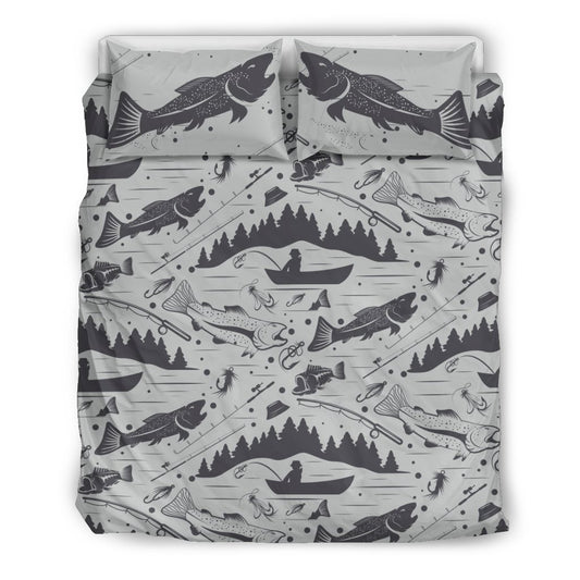 Fishing pattern Duvet Cover Bedding Set