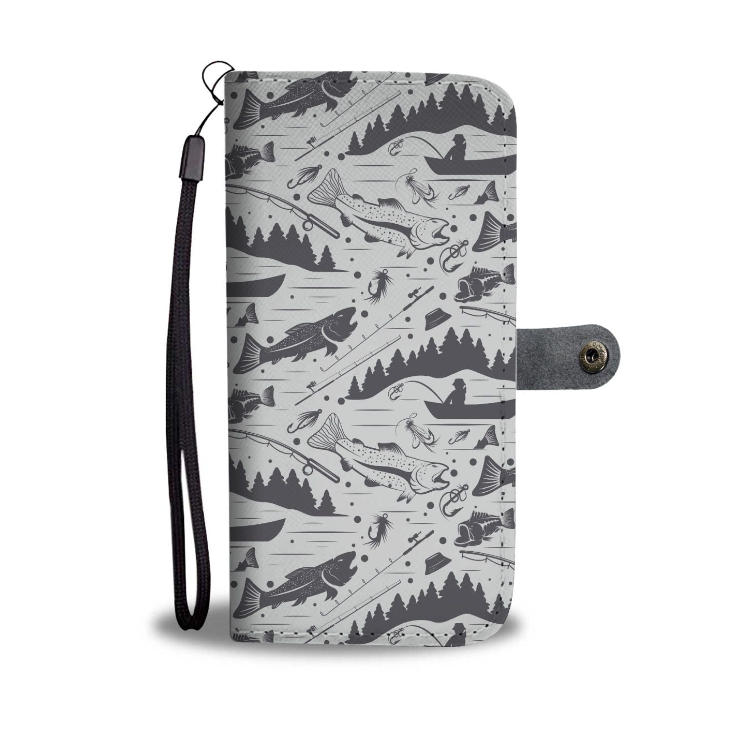 Fishing Pattern Wallet Phone Case