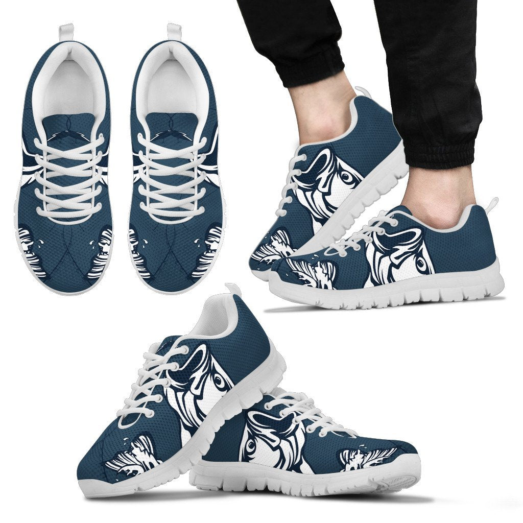Fishing Print Men Sneakers