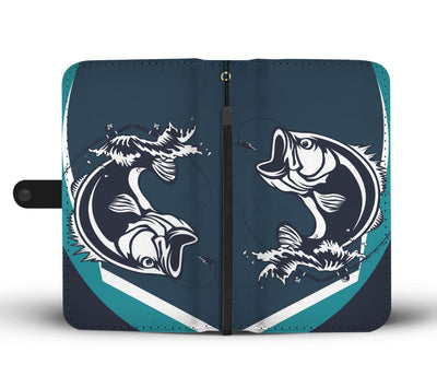 Fishing Print Wallet Phone Case