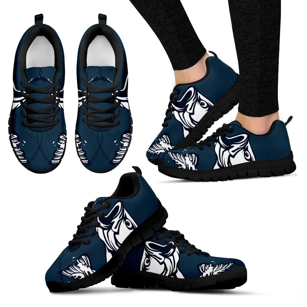 Fishing Print Women Sneakers