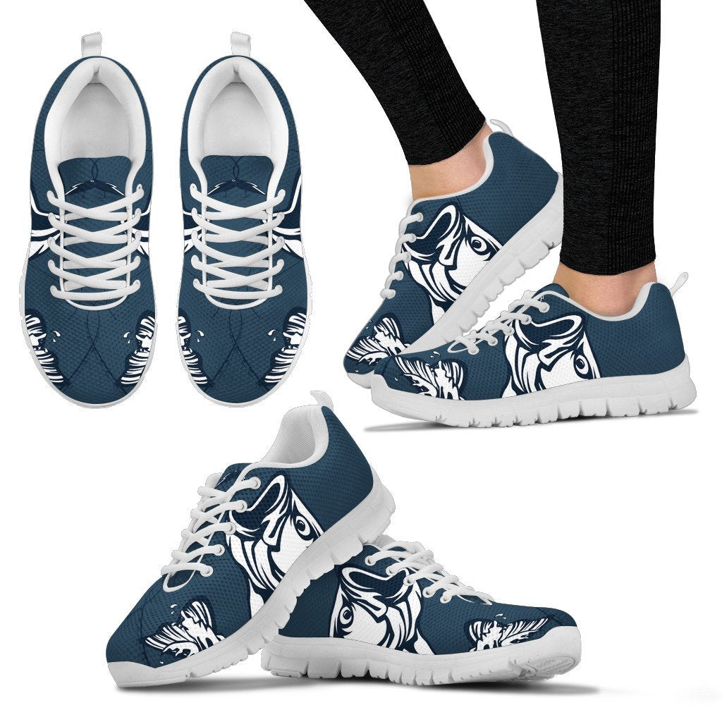 Fishing Print Women Sneakers