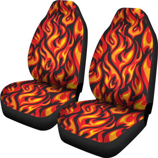 Flame Fire Print Pattern Universal Fit Car Seat Covers