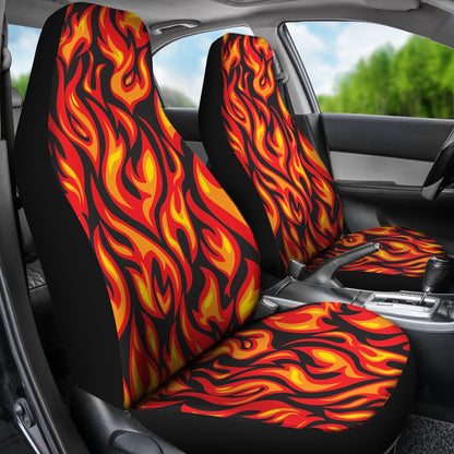 Flame Fire Print Pattern Universal Fit Car Seat Covers