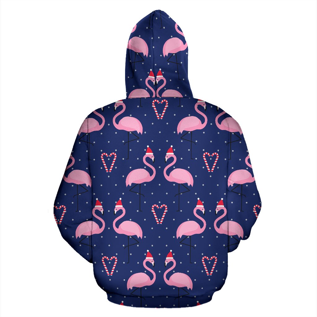 Flamingo Christmas All Over Zip Up Hoodie