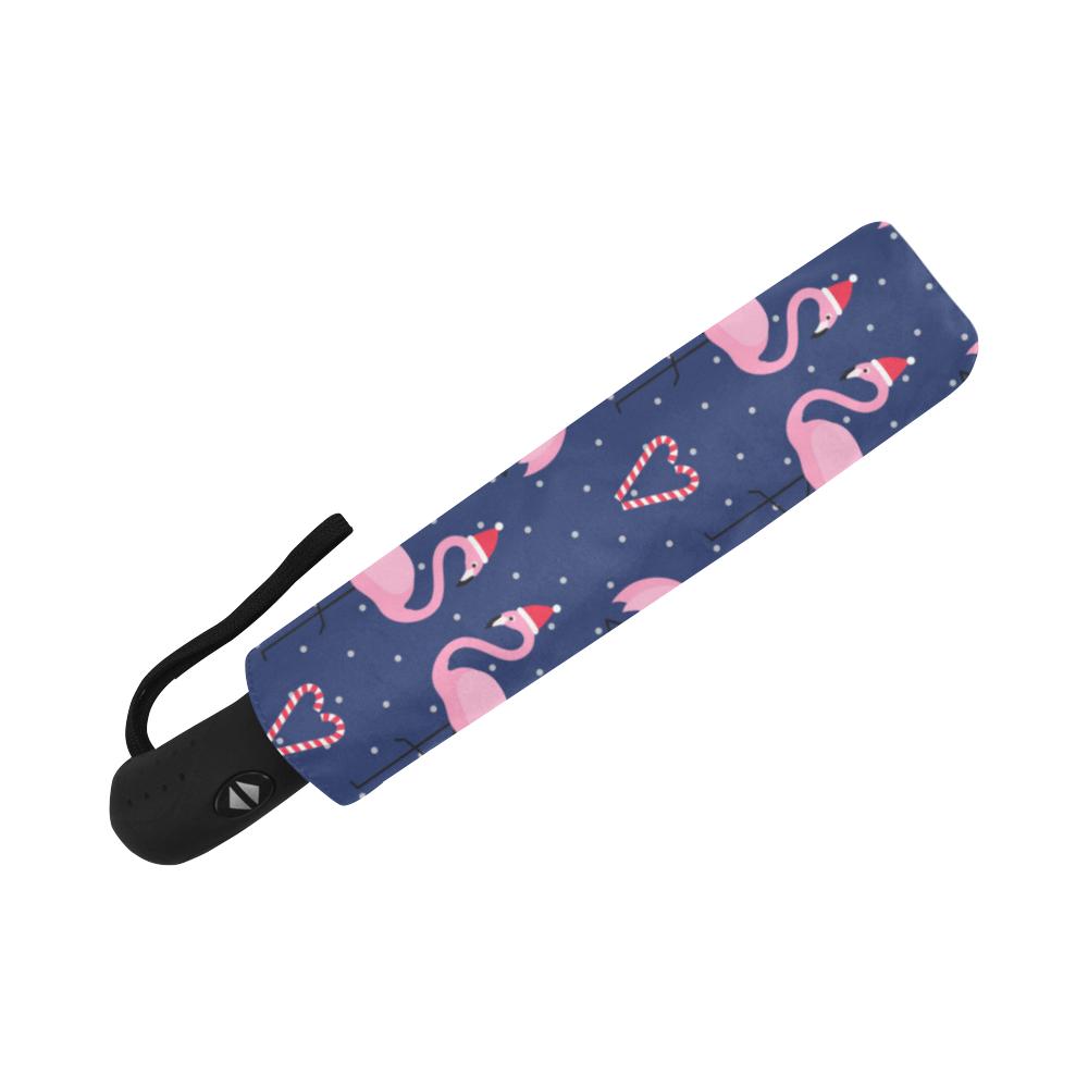 Flamingo Christmas Automatic Foldable Umbrella