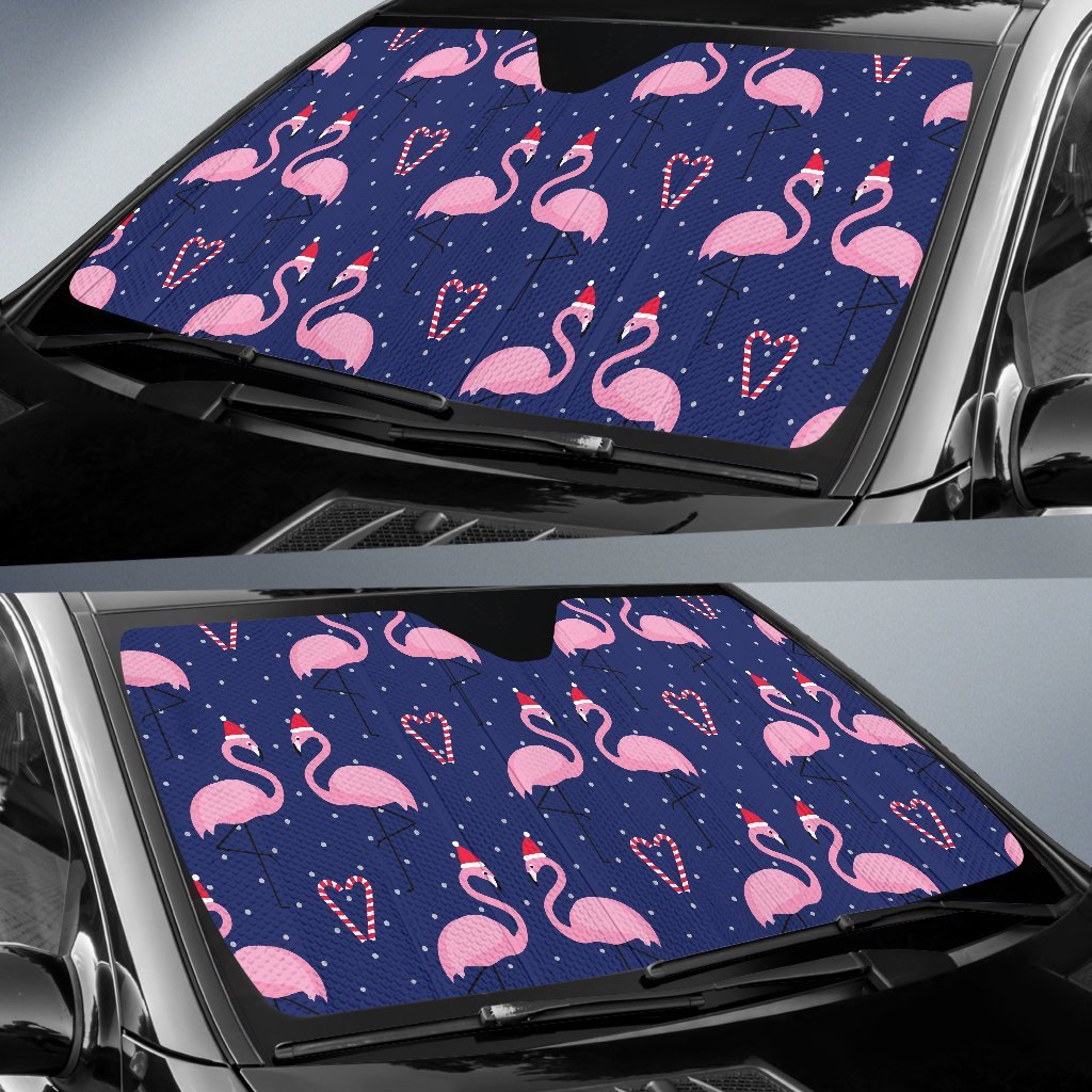 Flamingo Christmas Car Sun Shade-JorJune