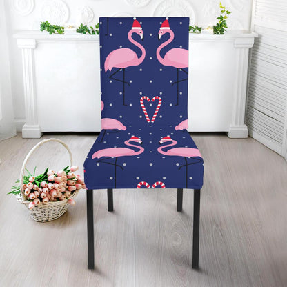Flamingo Christmas Dining Chair Slipcover-JORJUNE.COM