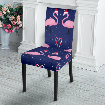 Flamingo Christmas Dining Chair Slipcover-JORJUNE.COM