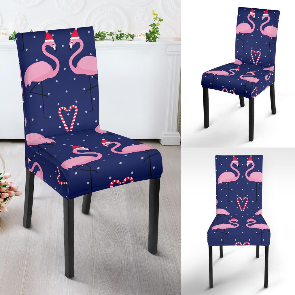 Flamingo Christmas Dining Chair Slipcover-JORJUNE.COM