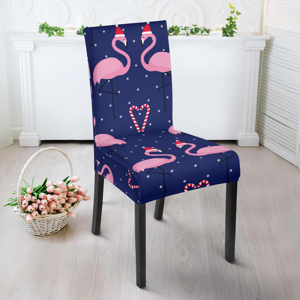 Flamingo Christmas Dining Chair Slipcover-JORJUNE.COM