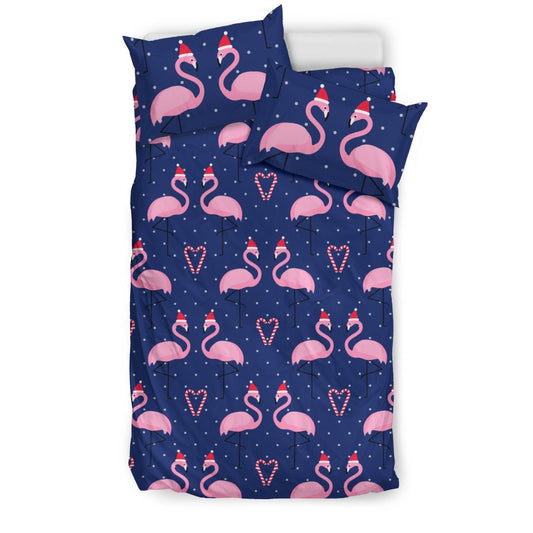 Flamingo Christmas Duvet Cover Bedding Set