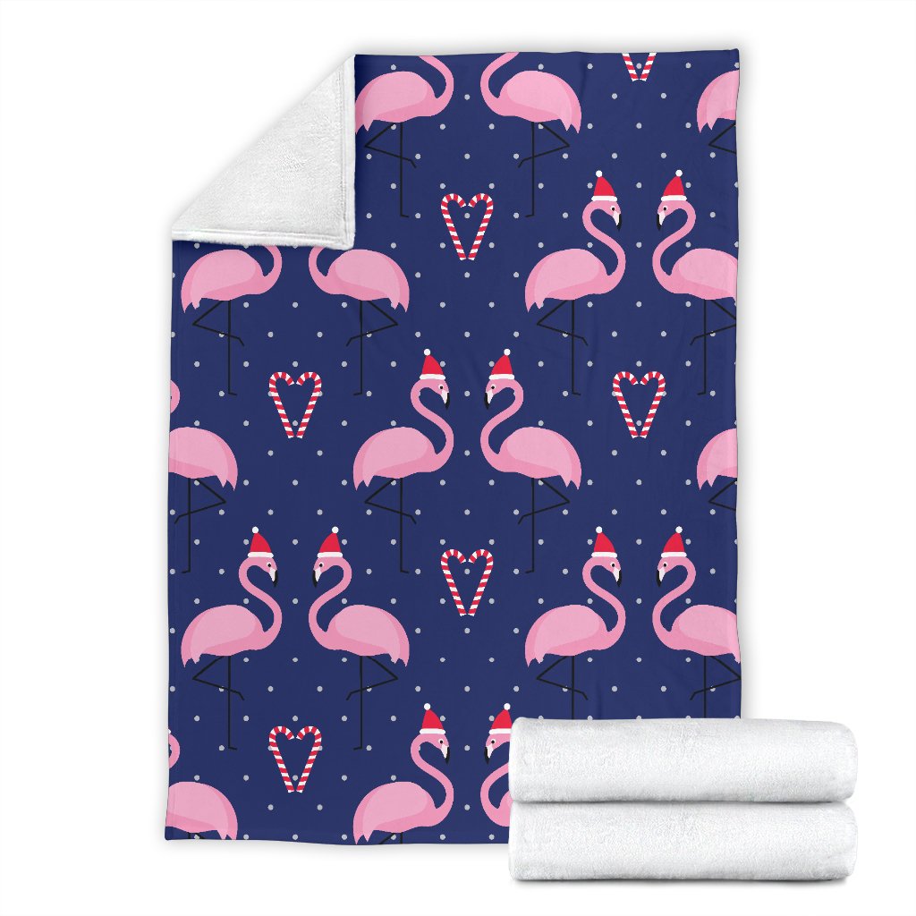 Flamingo Christmas Fleece Blanket