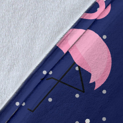 Flamingo Christmas Fleece Blanket