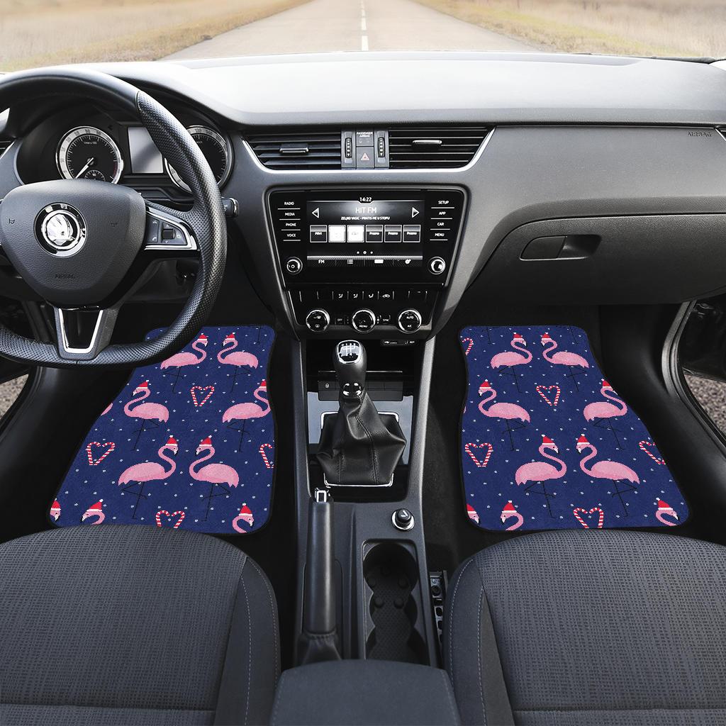 Flamingo Christmas Front and Back Car Floor Mats