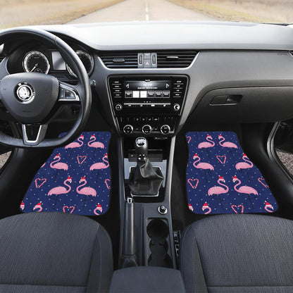 Flamingo Christmas Front and Back Car Floor Mats