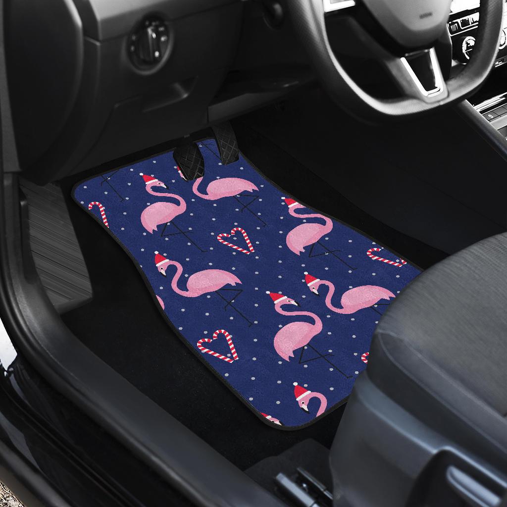 Flamingo Christmas Front and Back Car Floor Mats