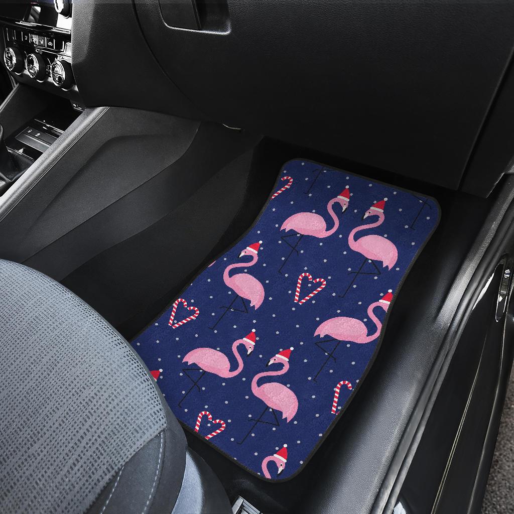 Flamingo Christmas Front and Back Car Floor Mats
