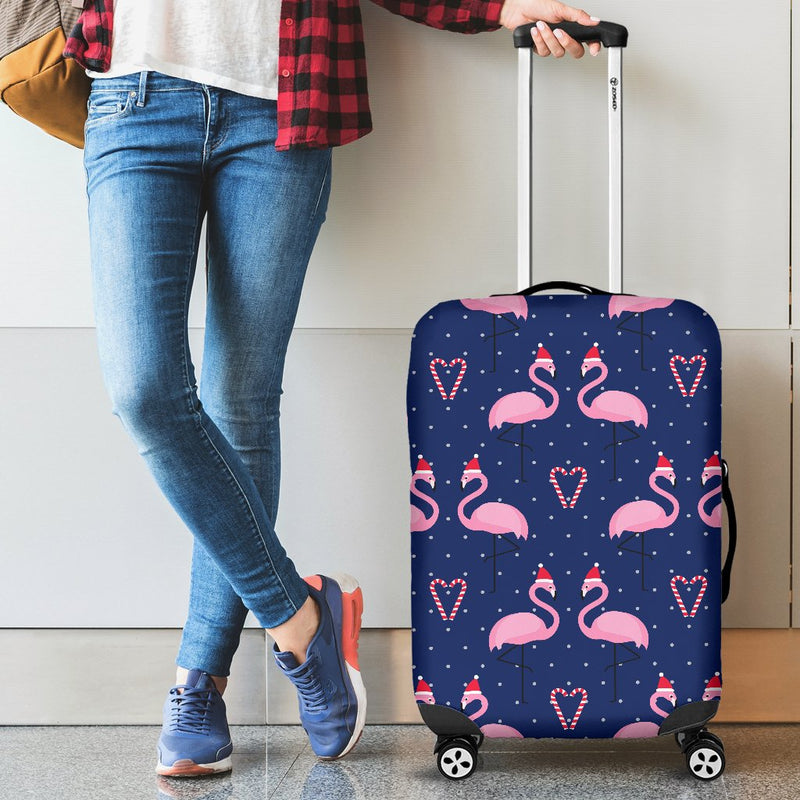 Flamingo Christmas Luggage Cover Protector
