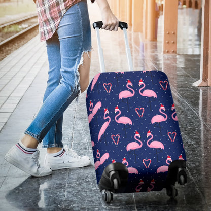Flamingo Christmas Luggage Cover Protector