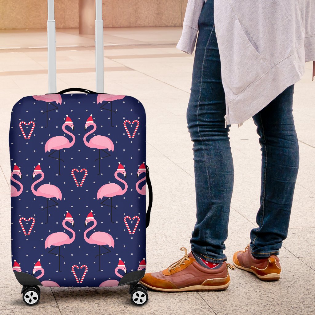 Flamingo Christmas Luggage Cover Protector