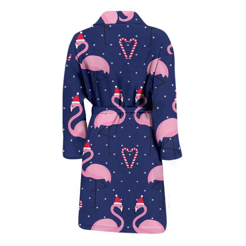Flamingo Christmas Men Bath Robe
