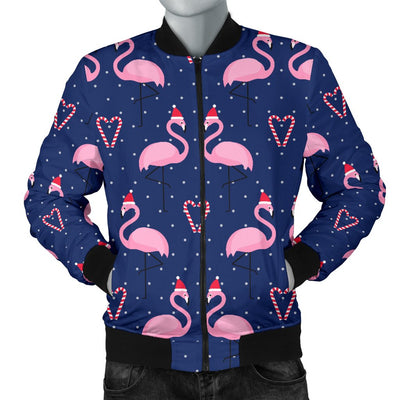 Flamingo Christmas Men Casual Bomber Jacket