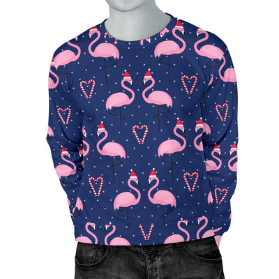 Flamingo Christmas Men Crewneck Sweatshirt